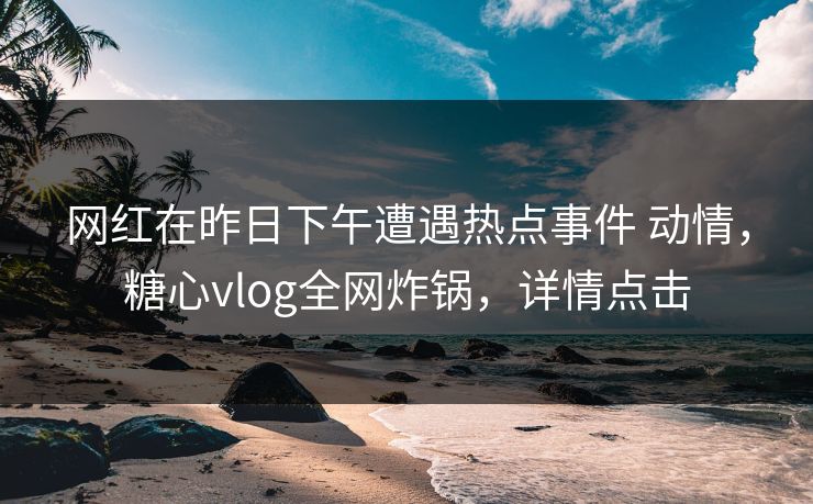 网红在昨日下午遭遇热点事件 动情，糖心vlog全网炸锅，详情点击